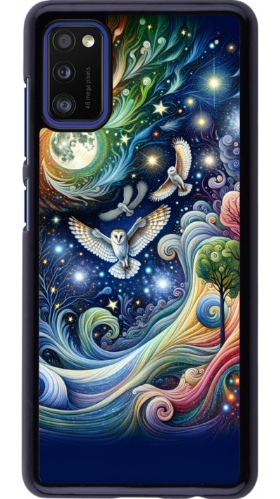 Coque Samsung Galaxy A41 - hibou volant floral