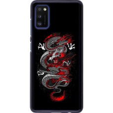 Samsung Galaxy A41 Case Hülle - Japanese style Dragon Tattoo Red Black
