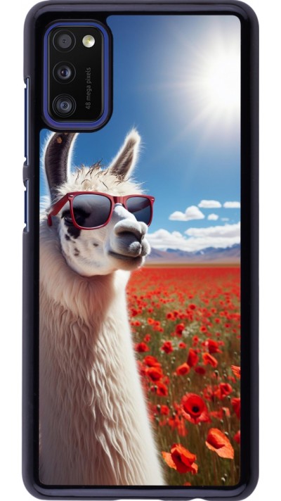 Coque Samsung Galaxy A41 - Lama Chic en Coquelicot