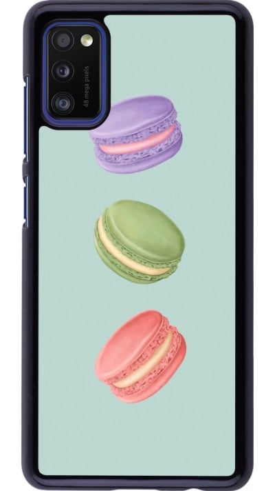 Coque Samsung Galaxy A41 - Macarons on green background