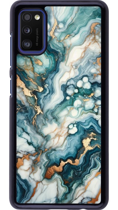 Coque Samsung Galaxy A41 - Marbre Vert Bleu Doré