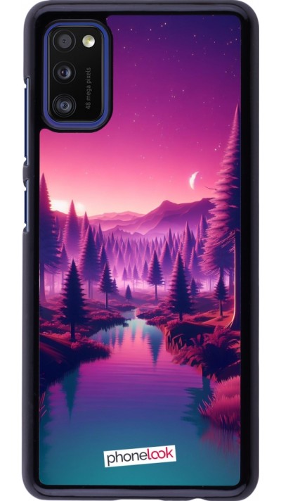 Coque Samsung Galaxy A41 - Paysage Violet-Rose