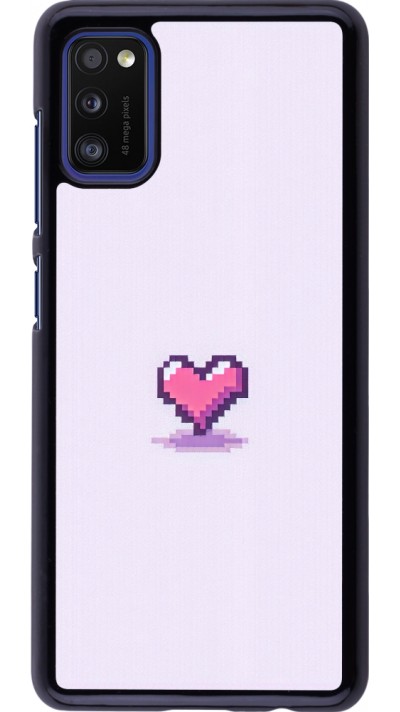 Coque Samsung Galaxy A41 - Pixel Coeur Violet Clair