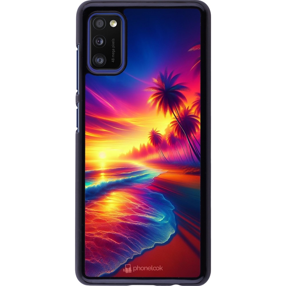 Samsung Galaxy A41 Case Hülle - Strand Sonnenuntergang auffällig