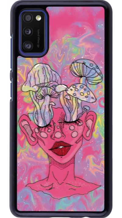 Samsung Galaxy A41 Case Hülle - Psychedelic pink mushroom