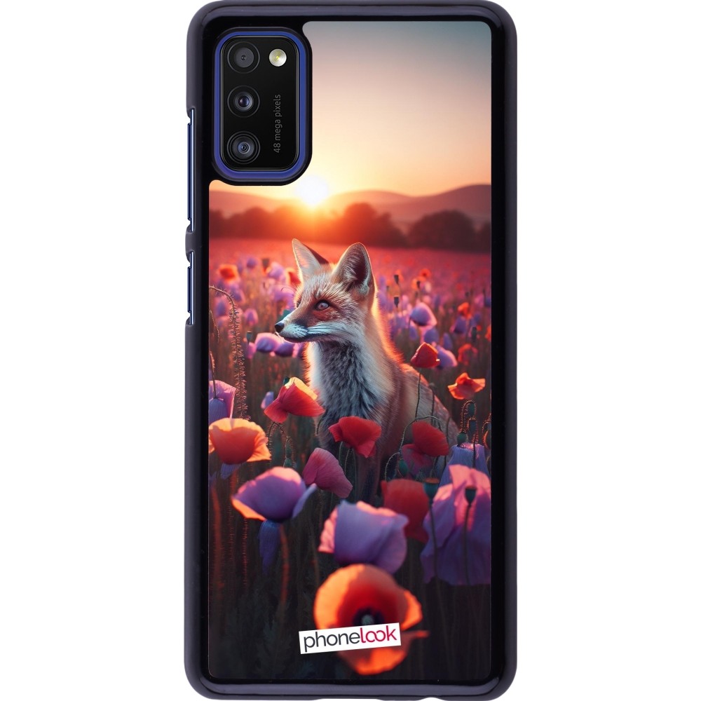 Samsung Galaxy A41 Case Hülle - Purpurroter Fuchs bei Dammerung