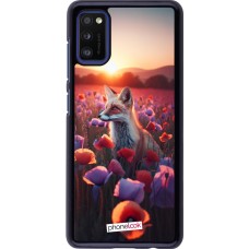 Samsung Galaxy A41 Case Hülle - Purpurroter Fuchs bei Dammerung