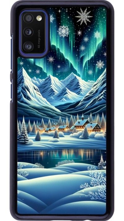 Coque Samsung Galaxy A41 - Snowy Mountain Village Lake night