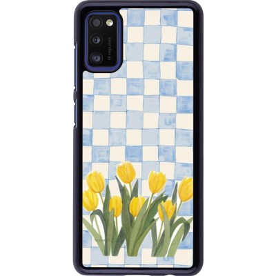 Coque Samsung Galaxy A41 - Blue vichy tulips Spring 2026