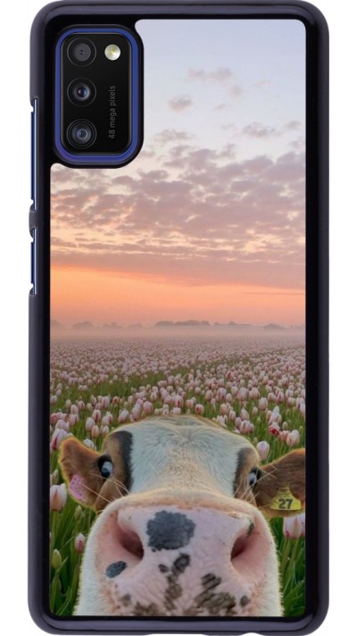 Coque Samsung Galaxy A41 - Cow with tulips 2026