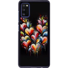 Samsung Galaxy A41 Case Hülle - Valentin 2024 Schwarzes Herz Abstrakt