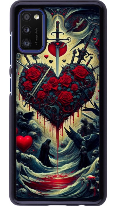 Coque Samsung Galaxy A41 - Dark Love Coeur Sang