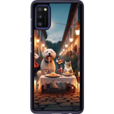 Samsung Galaxy A41 Case Hülle - Valentin 2024 Hund & Katze Kerzenlicht
