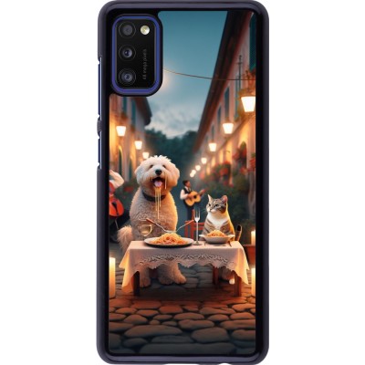 Samsung Galaxy A41 Case Hülle - Valentin 2024 Hund & Katze Kerzenlicht