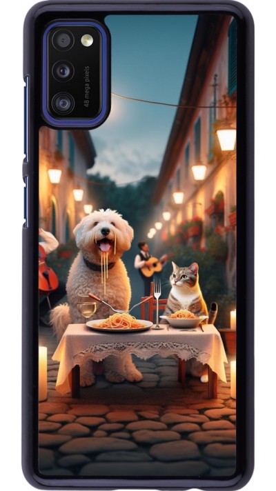 Coque Samsung Galaxy A41 - Valentine 2024 Dog & Cat Candlelight
