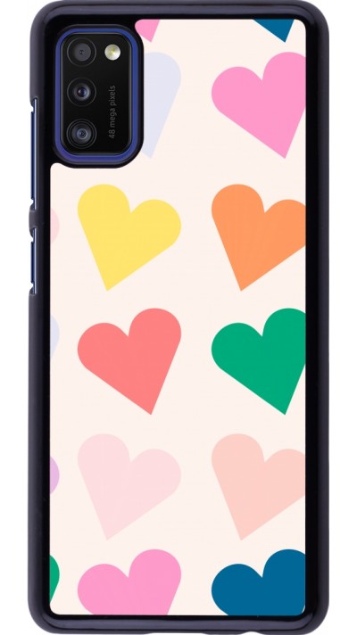 Coque Samsung Galaxy A41 - Valentine 2023 colorful hearts
