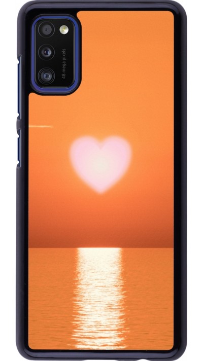 Coque Samsung Galaxy A41 - Valentine 2023 heart orange sea