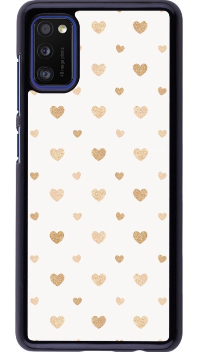 Coque Samsung Galaxy A41 - Valentine 2023 multiple gold hearts