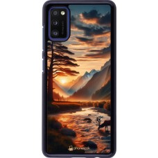 Samsung Galaxy A41 Case Hülle - Tal Sonnenuntergang Hirsch Baum