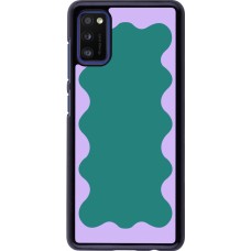 Samsung Galaxy A41 Case Hülle - Wavy Rectangle Green Purple