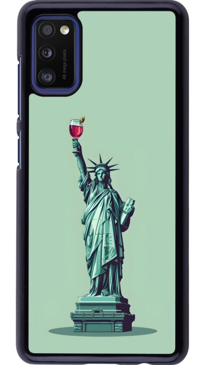 Coque Samsung Galaxy A41 - Wine Statue de la liberté avec un verre de vin