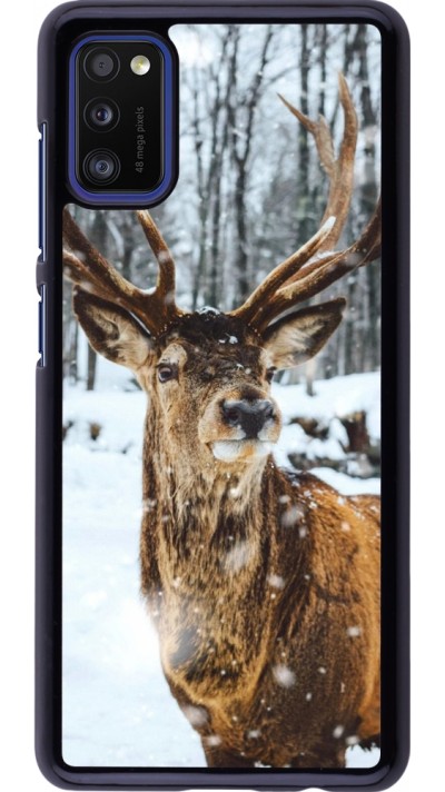 Coque Samsung Galaxy A41 - Winter 22 Cerf sous la neige