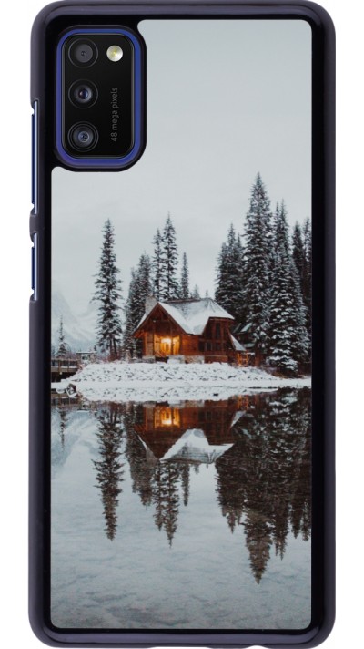 Samsung Galaxy A41 Case Hülle - Winter 25 Winter house forest afternoon