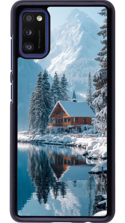 Samsung Galaxy A41 Case Hülle - Winter 25 Winter house forest day