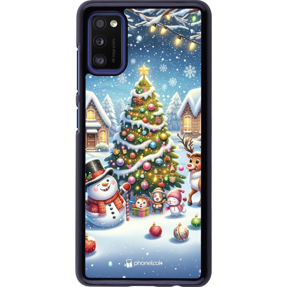 Samsung Galaxy A41 Case Hülle - Weihnachten 2023 Schneemann und Tannenbaum