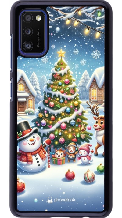 Coque Samsung Galaxy A41 - Noël 2023 bonhomme de neige et sapin