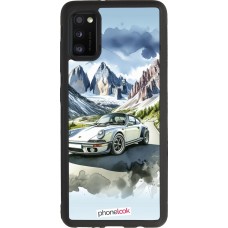 Coque Samsung Galaxy A41 - Silicone rigide noir Porsche 911 Mountain Watercolor