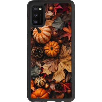 Samsung Galaxy A41 Case Hülle - Silikon schwarz Autumn 25 Pumpkin