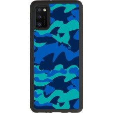 Samsung Galaxy A41 Case Hülle - Silikon schwarz Camo Blue