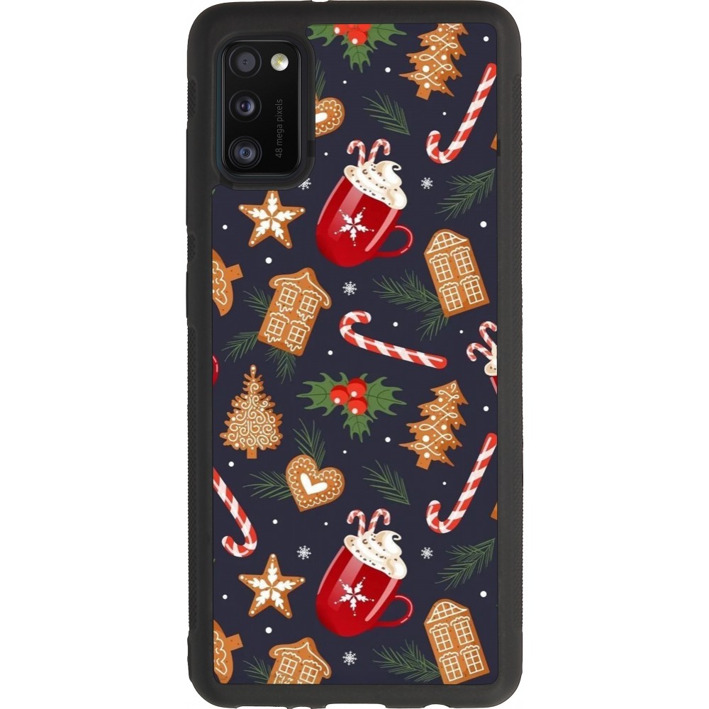 Coque Samsung Galaxy A41 - Silicone rigide noir Christmas 25 Pattern Gingerbread House