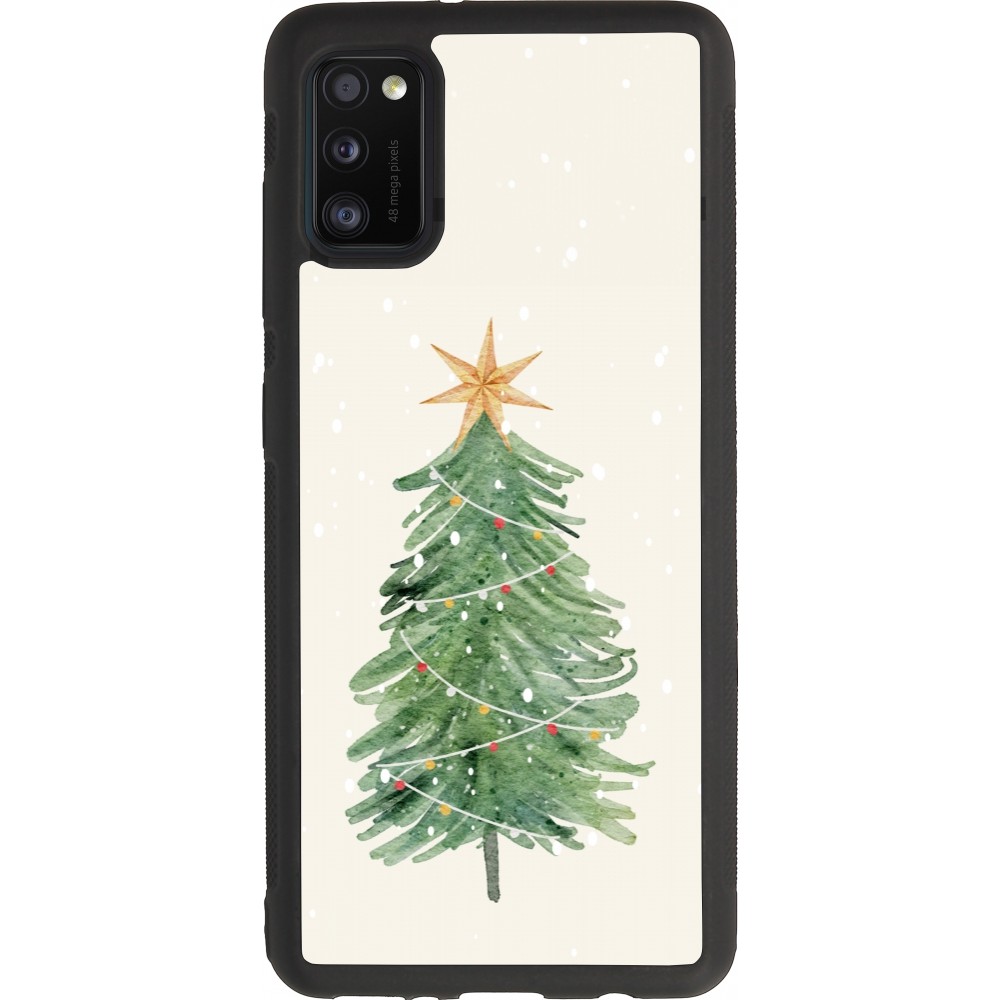 Coque Samsung Galaxy A41 - Silicone rigide noir Christmas 25 Sketch Tree