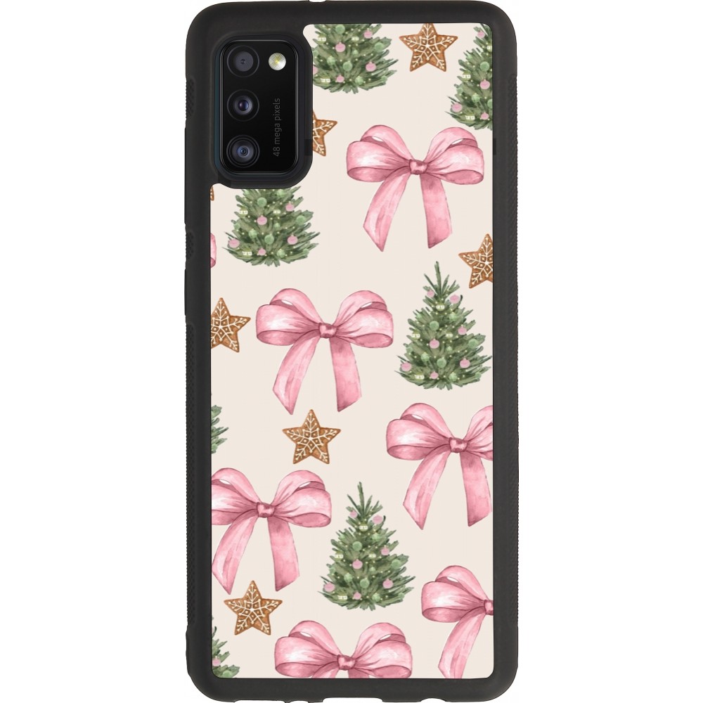 Coque Samsung Galaxy A41 - Silicone rigide noir Christmas 25 Vintage Ribbons