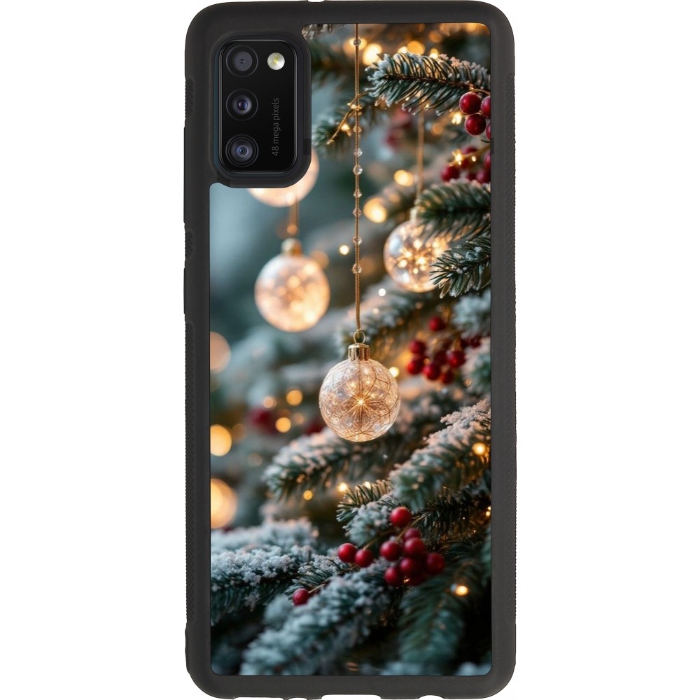 Coque Samsung Galaxy A41 - Silicone rigide noir Christmas 25 Xmas Decorated Tree