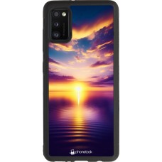 Samsung Galaxy A41 Case Hülle - Silikon schwarz Sonnenuntergang gelb violett