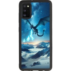 Coque Samsung Galaxy A41 - Silicone rigide noir Dragon nocturne montagne