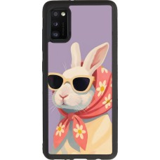 Samsung Galaxy A41 Case Hülle - Silikon schwarz Easter 2026 Rabbit with scarf