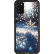 Coque Samsung Galaxy A41 - Silicone rigide noir Flocon Solaire Éclat