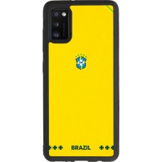 Coque Samsung Galaxy A41 - Silicone rigide noir Maillot de football Bresil 2026 personnalisable