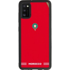Coque Samsung Galaxy A41 - Silicone rigide noir Maillot de football Maroc 2026 personnalisable