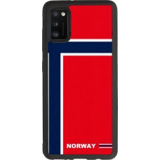 Coque Samsung Galaxy A41 - Silicone rigide noir Maillot de football Norvège 2026 personnalisable