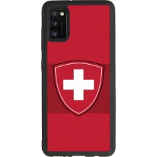 Coque Samsung Galaxy A41 - Silicone rigide noir Hockey World Championship Ecusson Suisse
