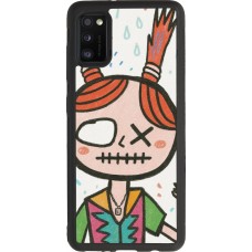 Samsung Galaxy A41 Case Hülle - Silikon schwarz Little Girl Sketch