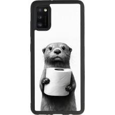 Coque Samsung Galaxy A41 - Silicone rigide noir Loutre papier de toilette