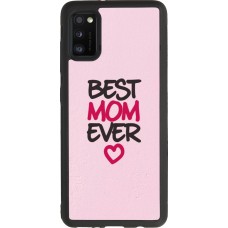 Coque Samsung Galaxy A41 - Silicone rigide noir Mom 2023 best Mom ever pink