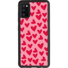 Coque Samsung Galaxy A41 - Silicone rigide noir Mom 2024 petits coeurs