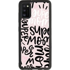 Coque Samsung Galaxy A41 - Silicone rigide noir Mom 2024 Super mom